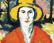 卡兹米尔马列维奇 - Portrait of Woman in Yellow Hat